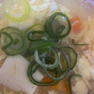 にんじんと豆腐の中華風卵スープ